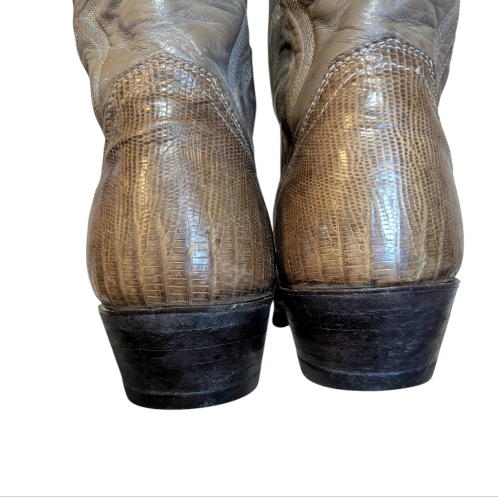 Justin Style 8493 Exotic Mink Iguana Lizard Western Style gray Cowboy Boots USA - Picture 9 of 10